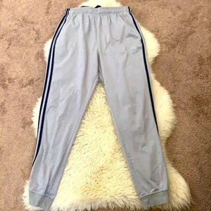 Adidas grey with blue strip jogger sweats